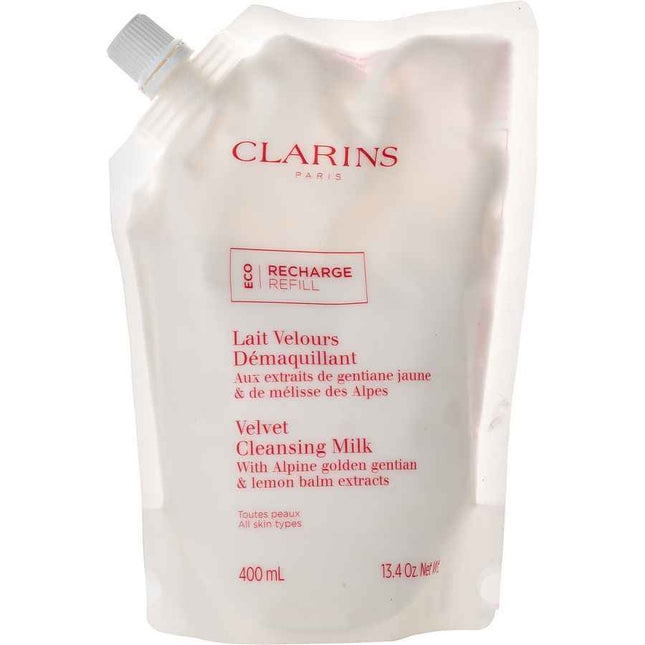 Clarins Velvet Cleansing Milk With Alpine Golden Gentian & Lemon Balm Extracts Eco Refill 400ml/13.4oz