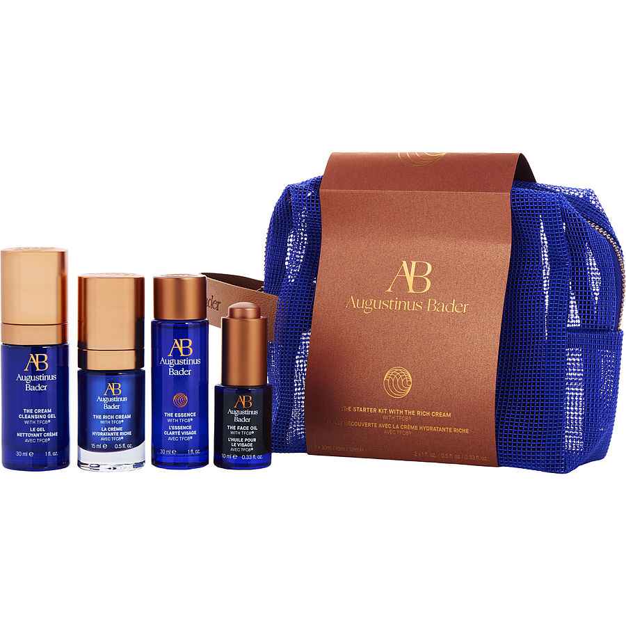 Augustinus Bader The Starter Kit: Rich Cream 15ml + Cleansing Gel 30ml Essence Face Oil 10ml --4pcs+Bag