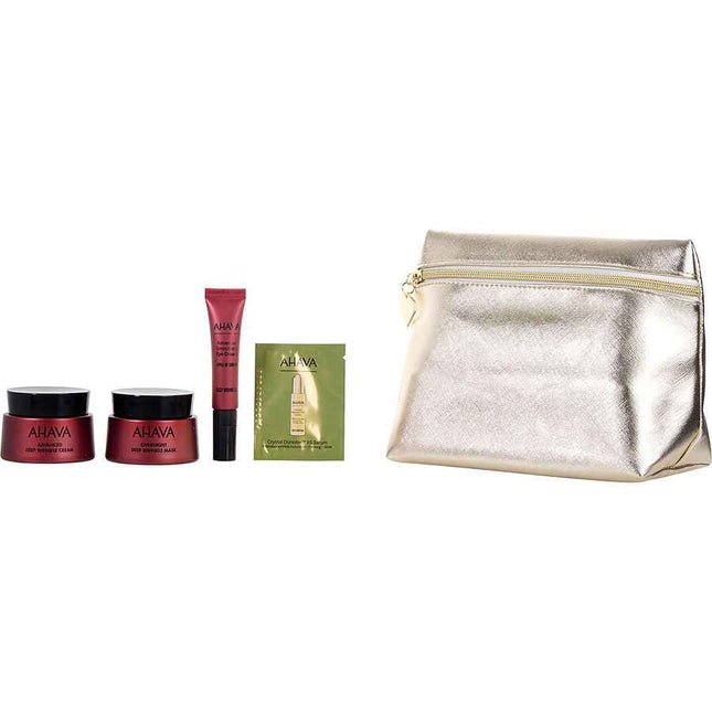 Ahava The Power Of Love Apple My Eye Set: Deep Wrinkle Cream 50ml+ Mask Smoothing 15ml + Crystal Ostomer X6 Serum 0.5ml Bag +1bag 4pcs