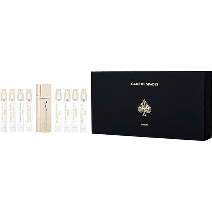 Jo Milano Variety By Jo Milano Game Of Spades Set With King & Wildcard & Win & Rouge Extrait & Royale & Bid & Queen & Jackpot & Ace And All Are Parfum Spray Minis 0.34 Oz
