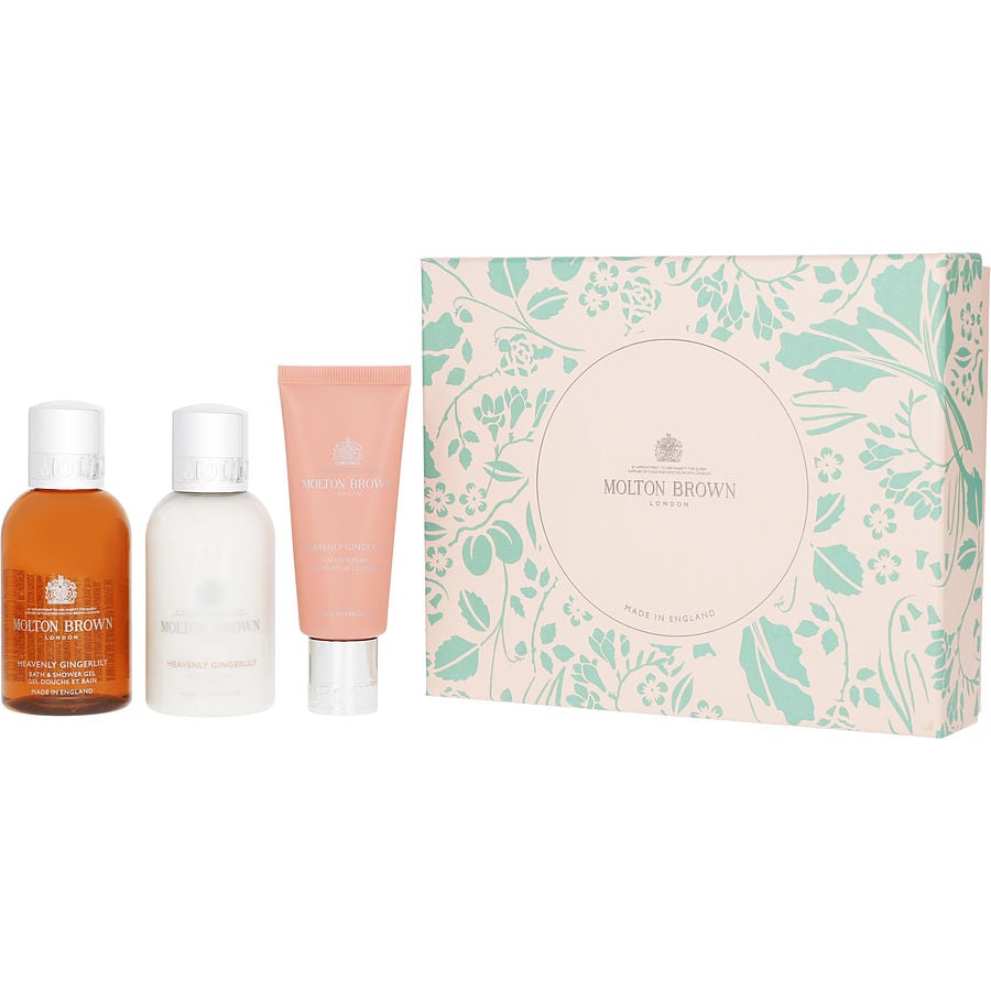 Heavenly Gingerlily Set: Bath & Shower Gel 3.4oz + Body Lotion 3.4oz + Hand Cream 1.3oz --3pcs Molton Brown