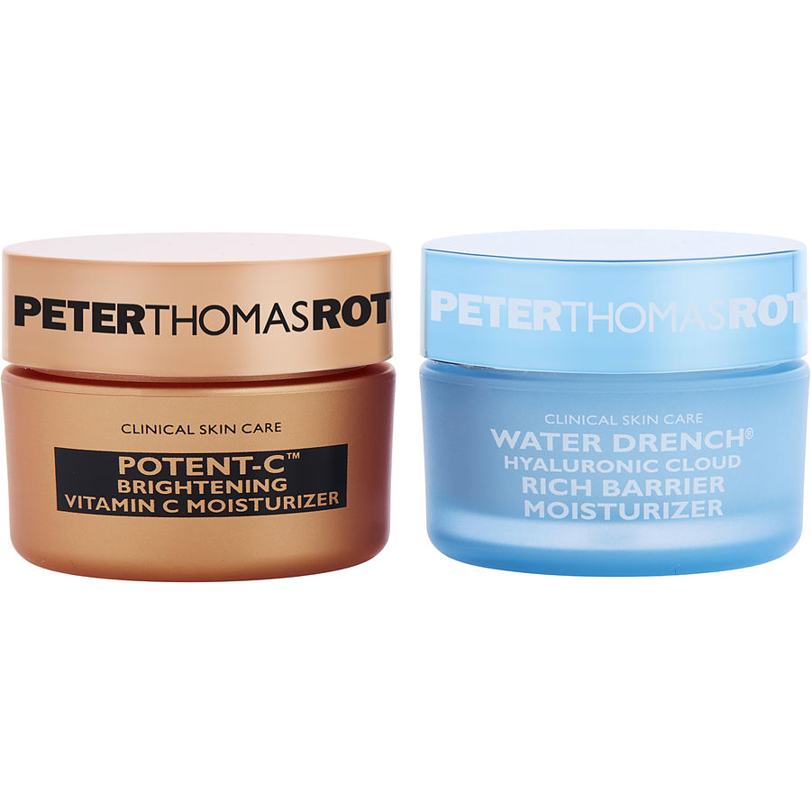 Peter Thomas Roth Day & Night Moisture Must-Haves Set: Potent-C Moisturizer + Water Drench Hyaluronic Cloud Rich Barrier --2x20ml/0.67oz