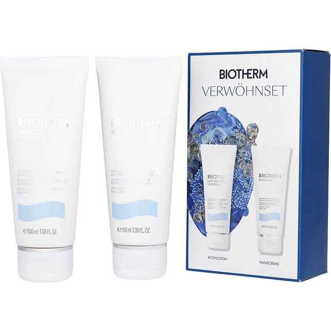 Lait Set: Moisturizing Body Lotion 100ml/3.4oz + Biomains Age Delaying Hand & Nail Treatmen 100ml/3.4oz --2pcs Biotherm