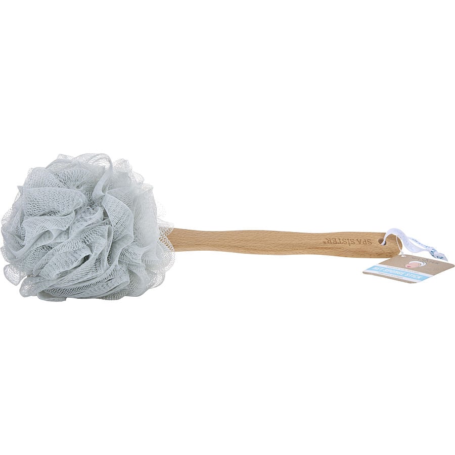 Spa Accessories Net Sponge Stick (Beech Wood) - Grey