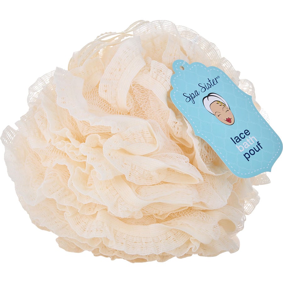 Spa Accessories Vintage Lace Bath Pouf - Light Beige
