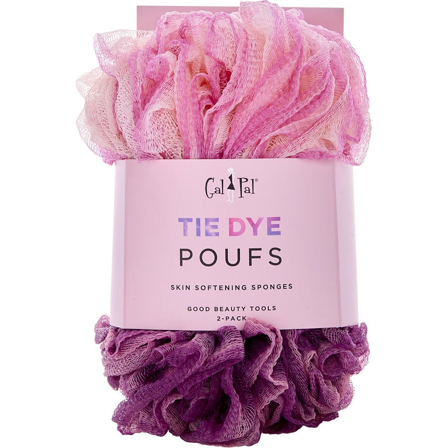 Spa Accessories Tie Dye Skin Softening Sponges 2 Pack (Lt Mauve/Raspberry)