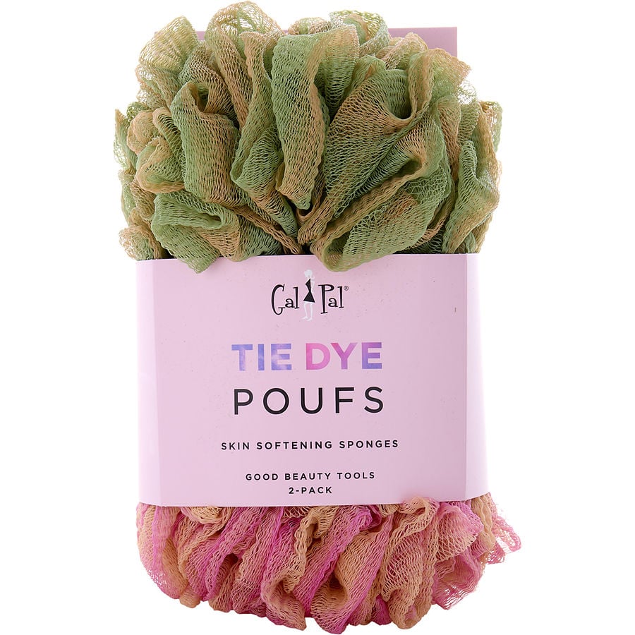Spa Accessories Tie Dye Skin Softening Sponges 2 Pack (Peach Nougat/Jade)