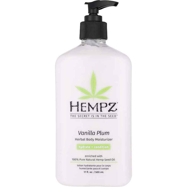 Hempz Vanilla Plum Herbal Body Moisturizer (Hydrate + Condition) 500ml/17oz