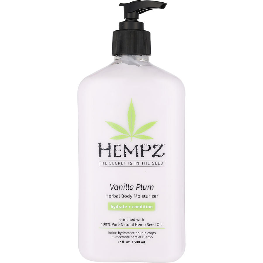 Hempz Vanilla Plum Herbal Body Moisturizer (Hydrate + Condition) 500ml/17oz
