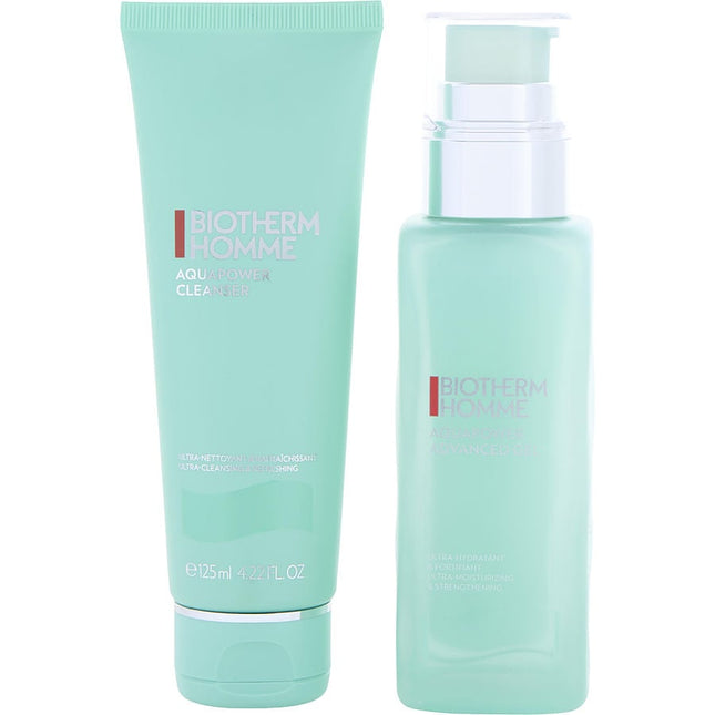 Homme Aquapower Set: Aquapower Advanced Gel 75ml + Aquapower Cleanser 125ml --2pcs Biotherm
