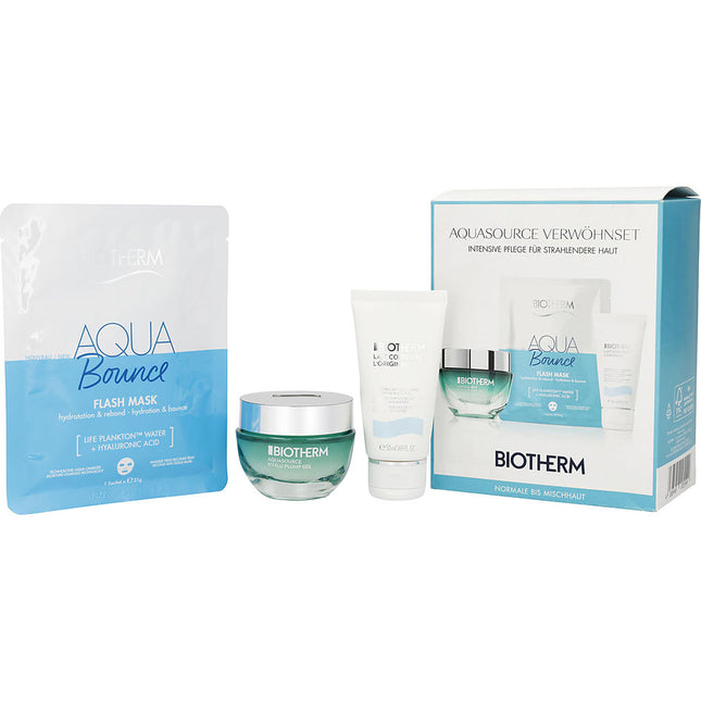 Aquasource Hyalu Plump Set: Aquasource Hyalu Plump Gel 50ml + Body Lotion 50ml + Aqua Bounce Flash Mask --3pcs