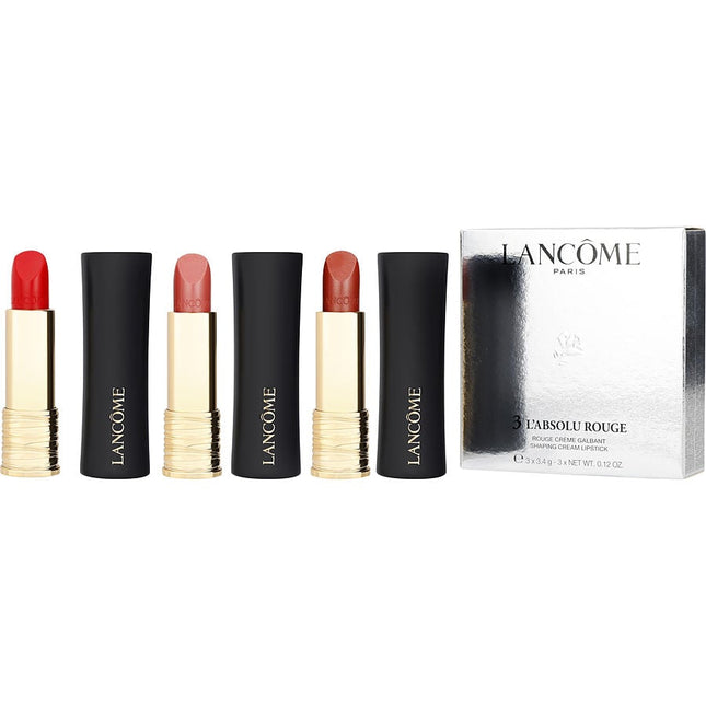 Lancome L'absolu Trio Rouge Best Shades: Rose Nu Cream # 06, Rose Nature Cream # 11 + Caprice De Rouge Cream # 132 --3x4.2ml/0.14oz By Lancome Lancome