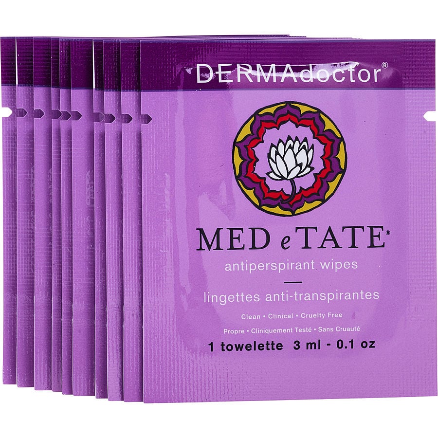 Medetate Antiperspirant Wipes (10 Count) --10x3ml/0.1oz Dermadoctor