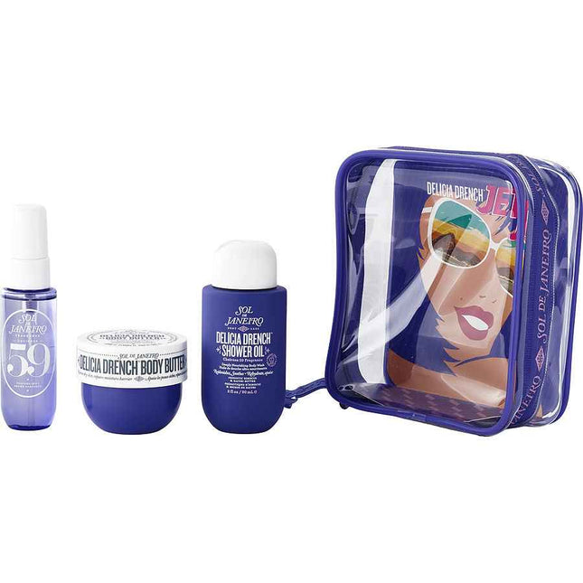 Sol De Janeiro Delicia Drench Jet Set: Shower Oil 90ml + Body Butter 50ml Cheirosa 59 Hair & Mist 30ml --3pcs