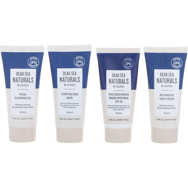 Dead Sea Naturals Set: Refreshing Cleansing Gel 15ml + Facial Moisturizer Broad Spectrum Spf 20 15ml + Restorative Night Cream 15ml + Purifying Mud Mask 15ml + Daily Eye Cream 3ml --5pcs Ahava