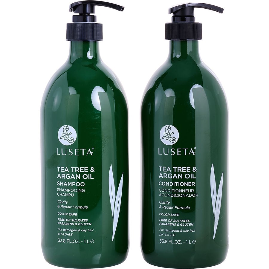 Tea Tree & Argan Oil Shampoo And Conditioner Set 33.8 Oz Luseta