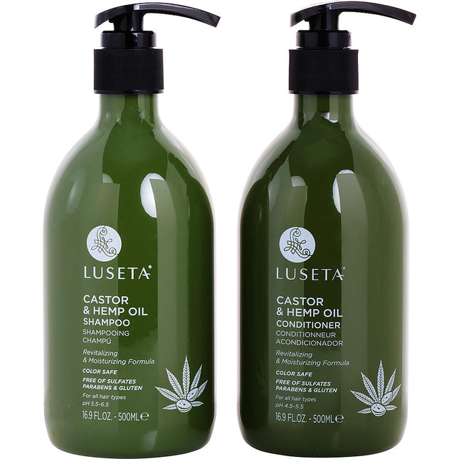 Castor & Hemp Oil Shampoo And Conditioner Set 16.9 Oz Luseta
