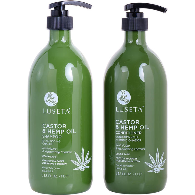 Castor & Hemp Oil Shampoo And Conditioner Set 33.8 Oz Luseta