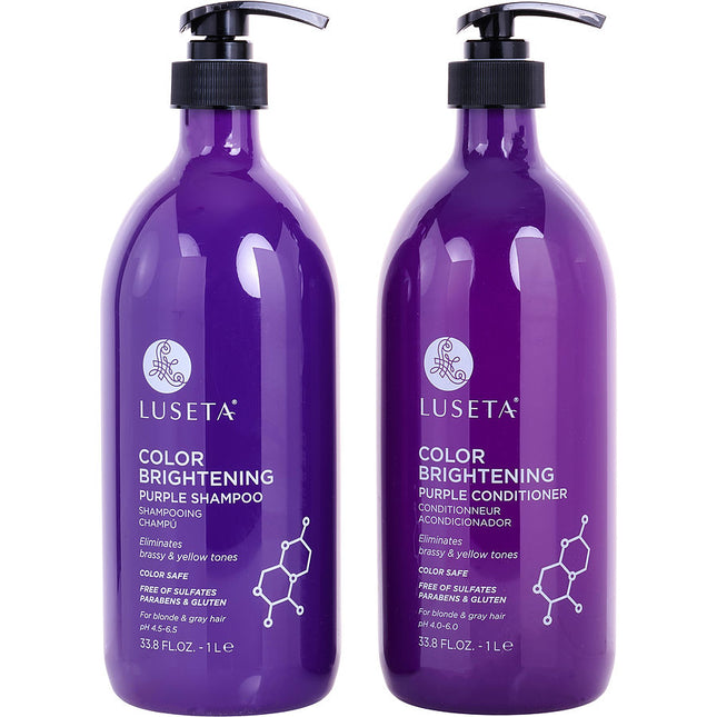 Color Brightening Purple Shampoo And Conditioner Set 33.8 Oz Luseta