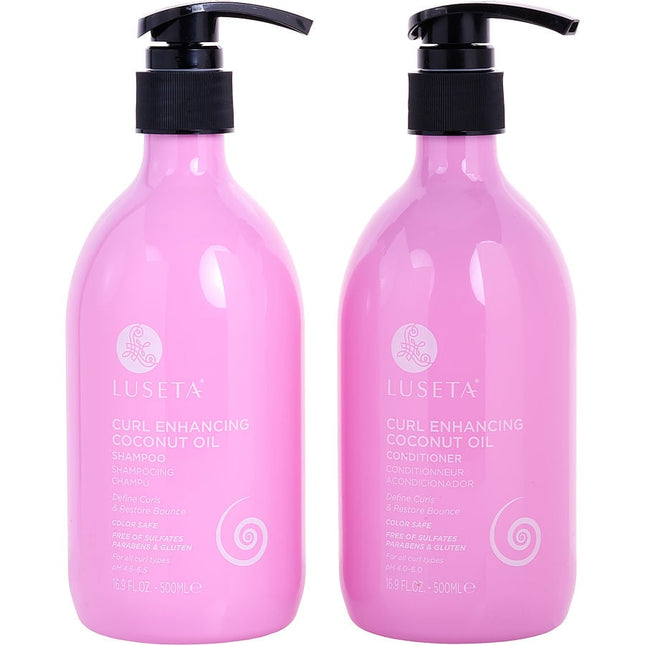 Curl Enhancing Coconut Oil Shampoo And Conditioner Set 16.9 Oz Luseta