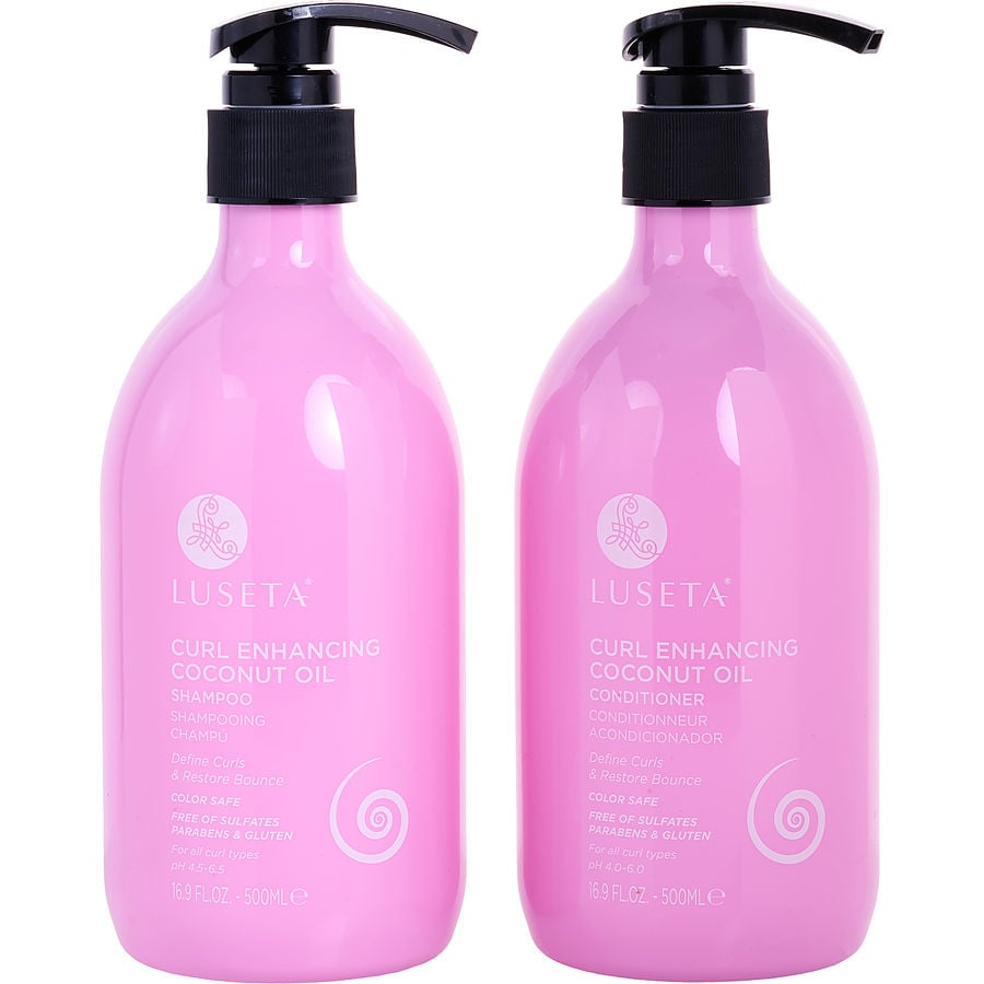Curl Enhancing Coconut Oil Shampoo And Conditioner Set 16.9 Oz Luseta