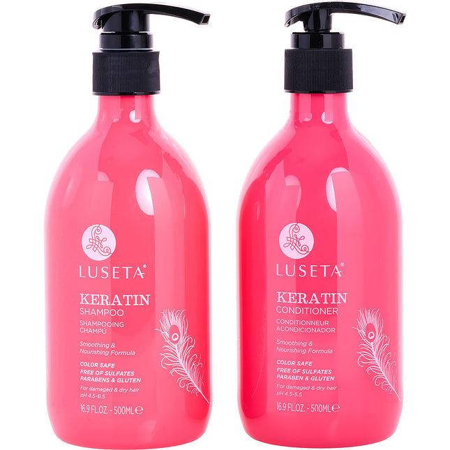 Keratin Shampoo And Conditioner Set 16.9 Oz Luseta