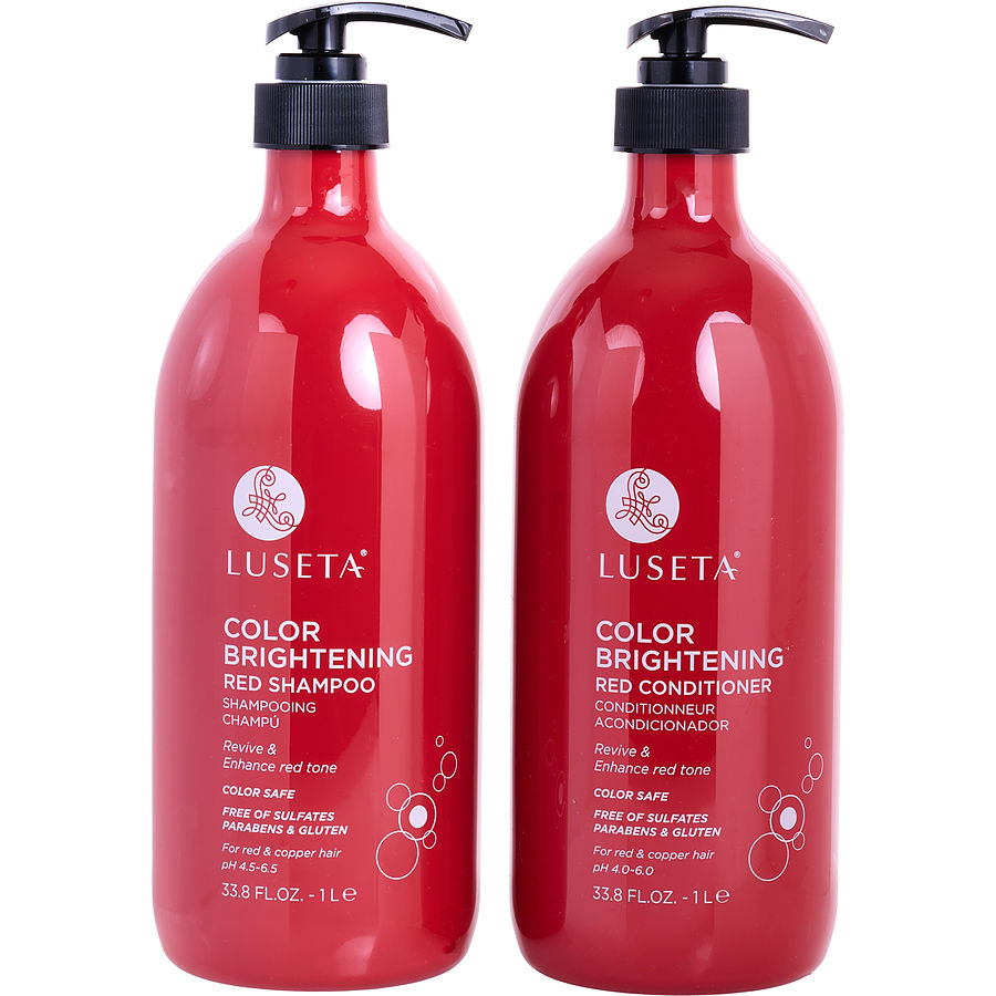 Color Brightening Red Shampoo And Conditioner 33.8 Oz Luseta