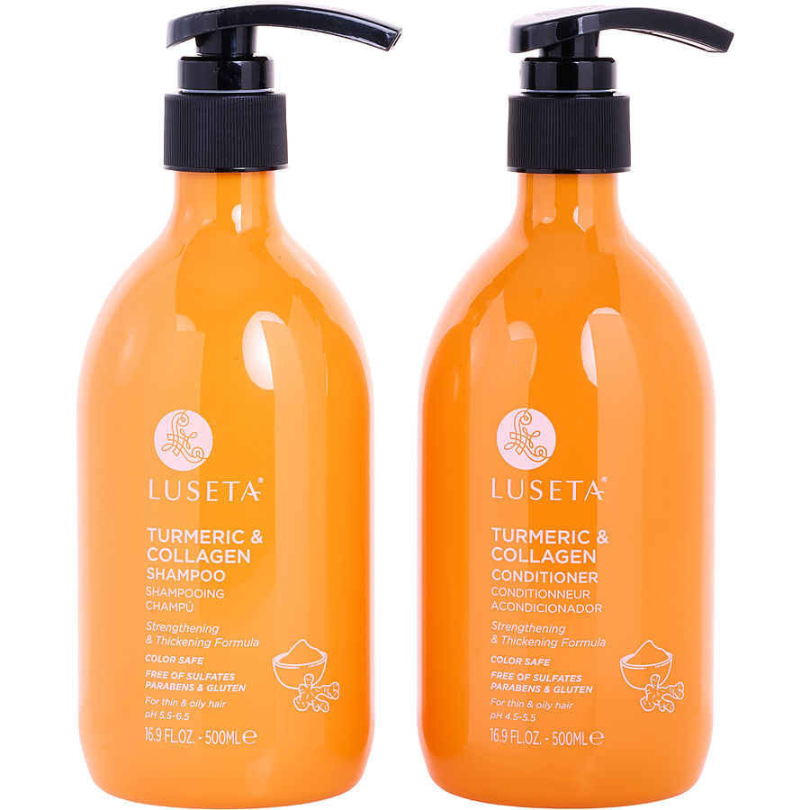 Turmeric & Collagen Shampoo And Conditioner Set 16.9 Oz Luseta