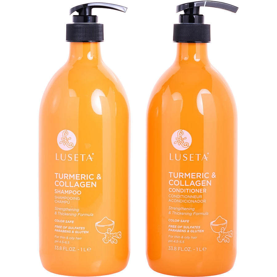 Turmeric & Collagen Shampoo And Conditioner Set 33.8 Oz Luseta