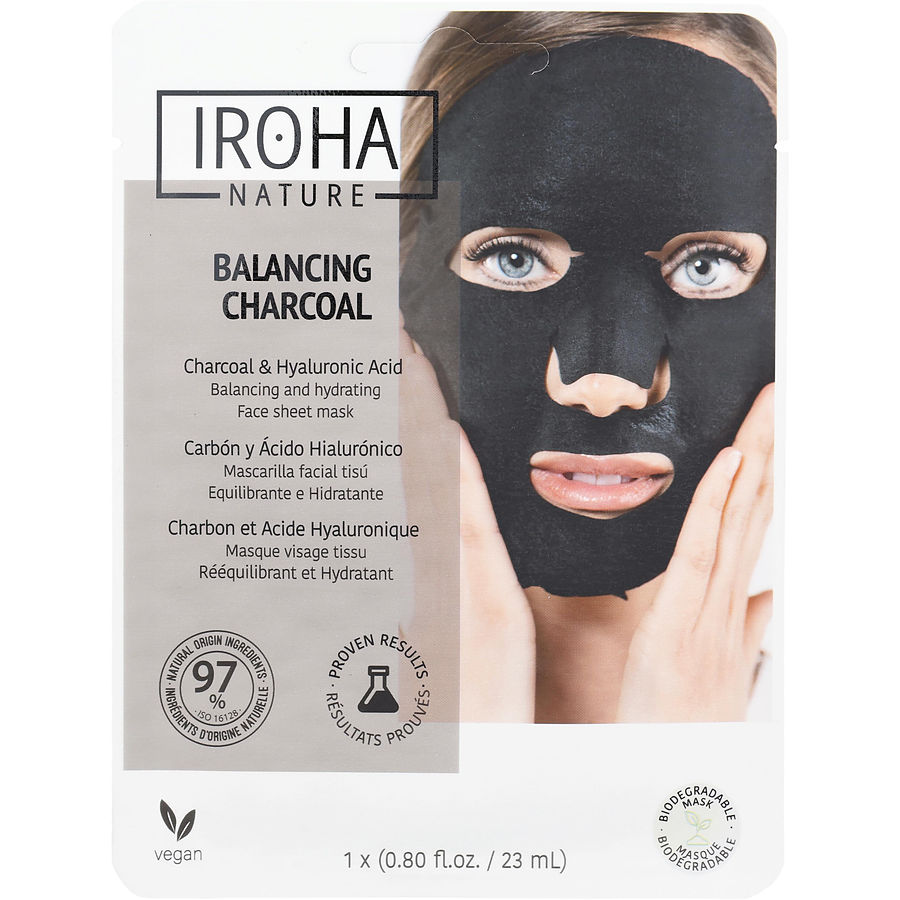Iroha Nature Face Sheet Mask - Balancing Charcoal 23ml/0.8oz