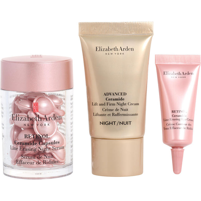 Retinol Ceramide Capsules Set: Line Erasing Night Serum 30pcs +retinol Ceramide Line Erasing Eye Cream 5ml + Advanced Ceramide Lift And Firm Night Cream 15ml --3pcs Elizabeth Arden