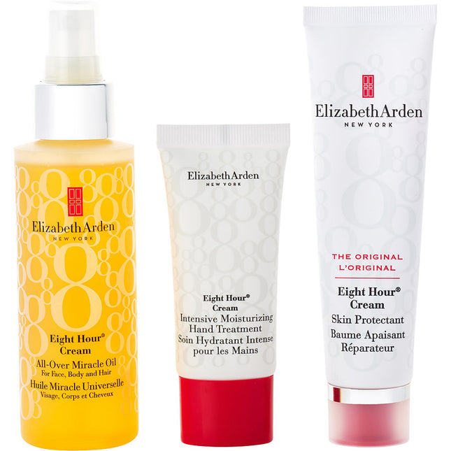 Eight Hour Holiday Miracle Set: Eight Hour Cream All-over Miracle Oil 100ml + Eight Hour Cream Skin Protectant 50ml + Eight Hour Cream Intensive Moisturising Hand Treatment 30ml --3pcs
