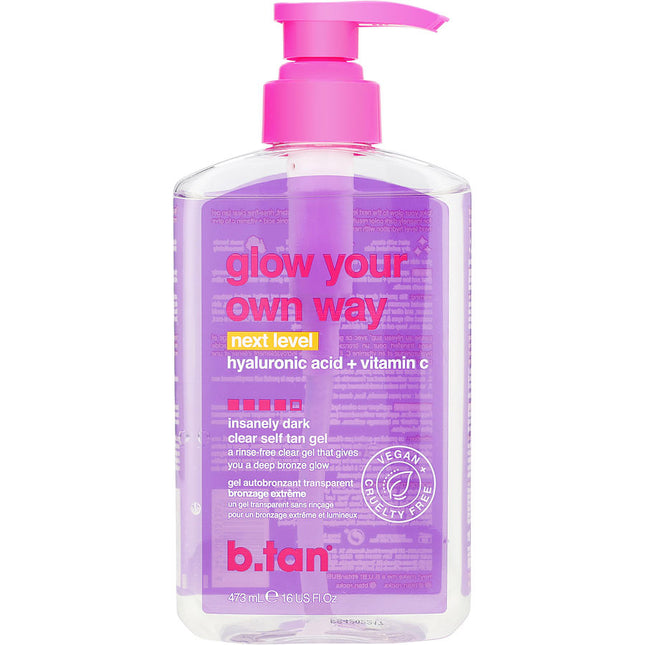 B.Tan Clear Self Tan Gel - Glow Your Own Way Next Level 473ml/16oz
