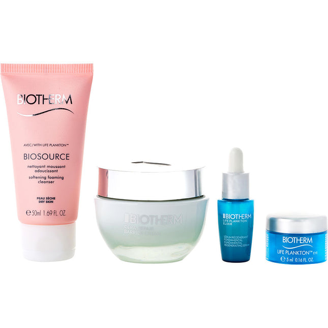 Cera Repair Set: Cleans And Soft Skin 50ml + Regenerating Serum 7ml + Cera Repair Cream 50ml + Eye Contour Regenerates 5ml --4pcs Biotherm