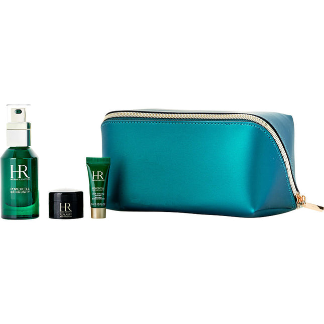 Powercell Invincible Skin Set: Powercell Skinmunity Serum 30ml + Replasty Age Recovery Night 5ml + Eye Care 3ml --3pcs + Pouch Helena Rubinstein