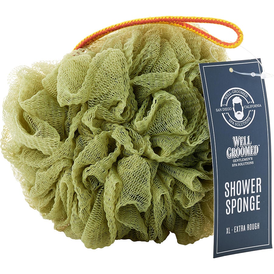 Spa Accessories Gentlemans Well Groomed Extra Rough Shower Sponge (Xl Size) - Sage Green