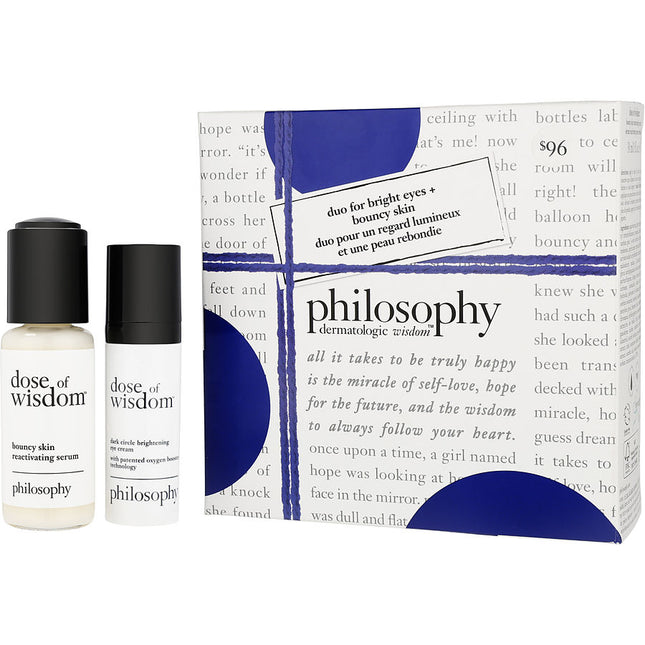 Philosophy Dermatologic Wisdom Set: Dose Of Bouncy Skin Reactivating Serum 30ml + Dark Circle Brightening Eye Cream 15ml --2pcs