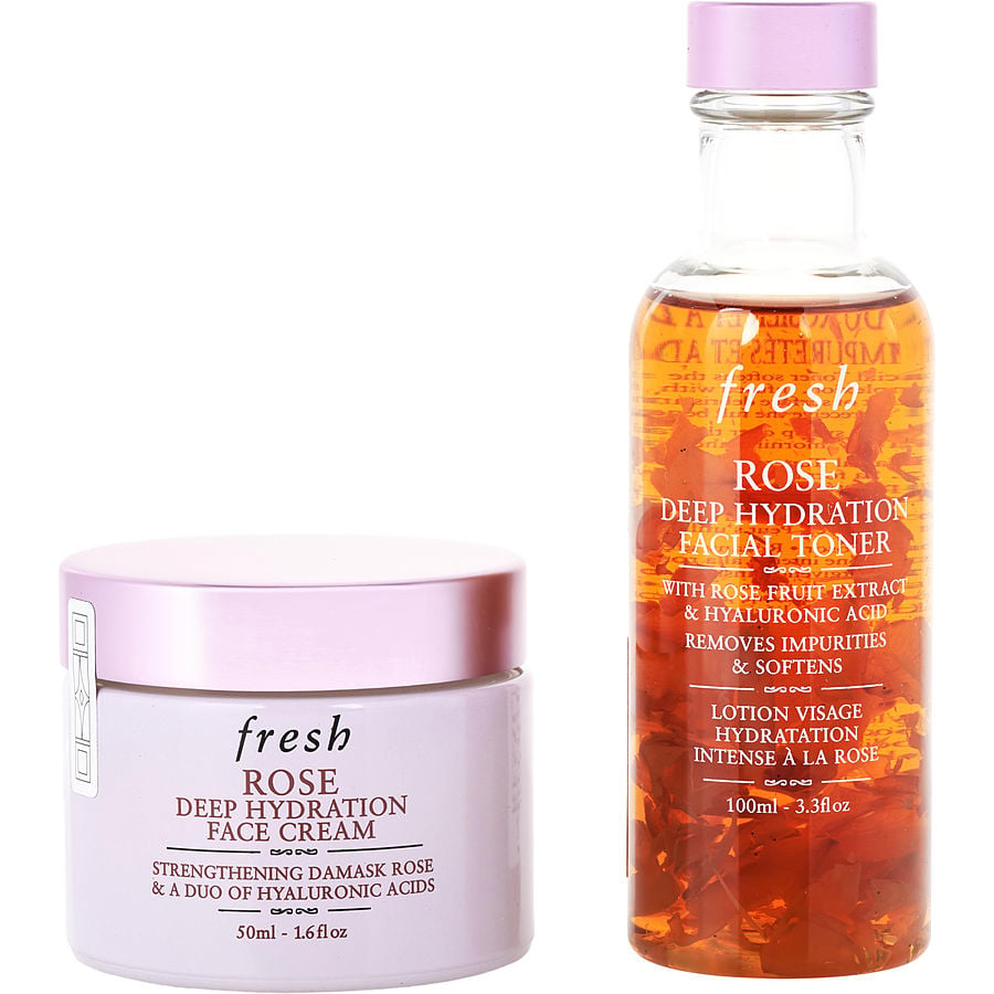 Rose Deep Hydration Facial Toner 100ml + Rose Deep Hydration Face Cream 50ml --2pcs Fresh