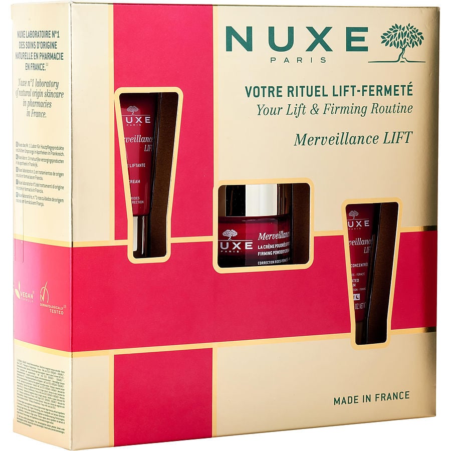 Your Lift & Firming Routine: Merveillance Lift Firming Powder Cream 50ml + Merveillance Lift Eye Contour Cream 15ml + Merveillance Lift Concentrated Night Cream 15ml --3pcs Nuxe