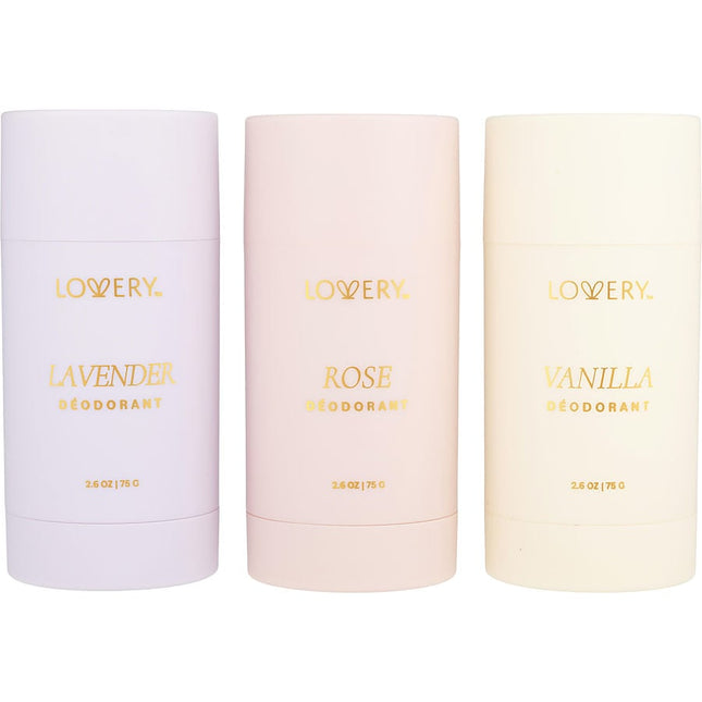 Lovery Variety By Lovery 3 Pc Deodorant Stick Set With Lavender & Rose & Vanilla And All Are 2.6 Oz Lovery