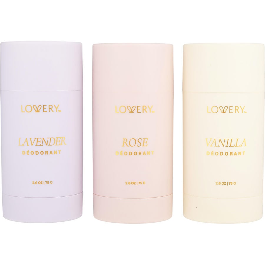 Lovery Variety By Lovery 3 Pc Deodorant Stick Set With Lavender & Rose & Vanilla And All Are 2.6 Oz Lovery