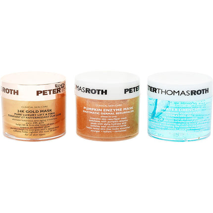 Mask Blast-off 3-piece Kit: Pumpkin Enzyme Mask + 24k Gold Mask + Water Drench Could Mask --3x50ml/1.7oz