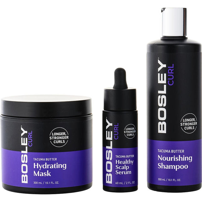 Bosleycurl Anti-thinning System (nourishing Shampoo 10.1 Oz, Hydrating Mask 10.1oz, Healthy Scalp Serum 2oz)