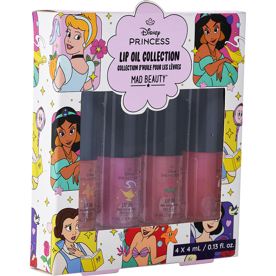 Mad Beauty Disney Princess Lip Oil Collection: Apple + Cherry Strawberry Vanilla --4x4ml/0.13oz