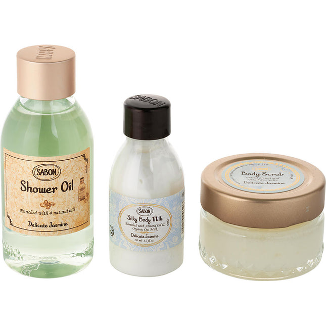 Welcome Kit Delicate Jasmine: Shower Oil 100ml +  Body Scrub 60g + Silky Body Milk 50ml --3pcs