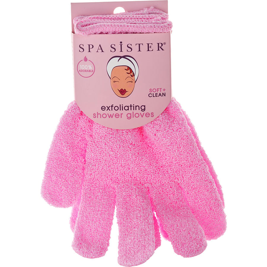Spa Accessories Spa Sister Exfoliating Shower Gloves - Pink