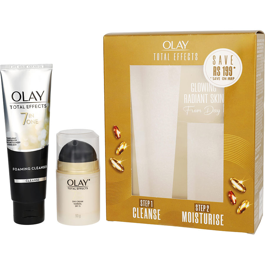 Olay Total Effects 7 In 1 Day Cream Spf 15 50ml + Cleanser 100ml --2pcs