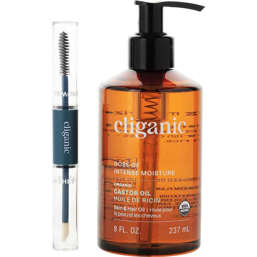 Cliganic Organic Castor Oil + Mascara Wand Liner Brush +Wand+Brush 240ml/8oz