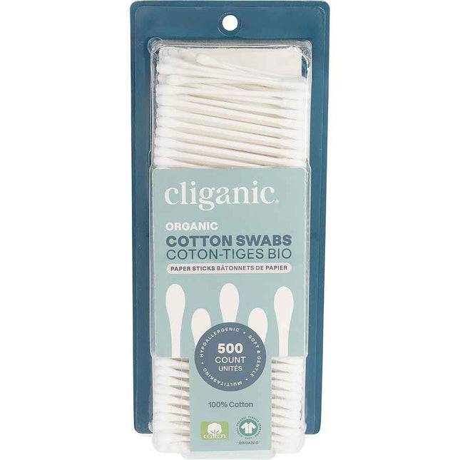 Cliganic Organic Cotton Swabs 500ct