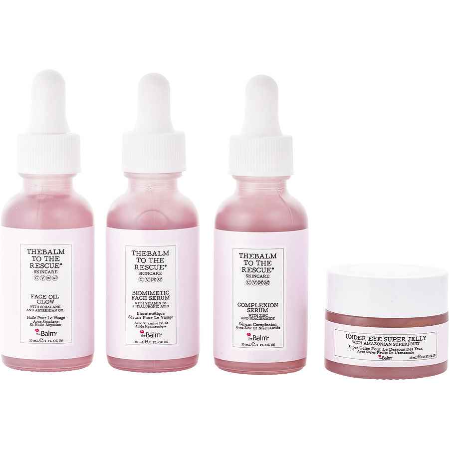 Thebalm Skincare Splurge Set: Biomimetic Face Serum 30ml + Under Eye Super Jelly 15ml Oil Glow Complexion --4pcs